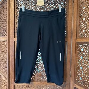Nike Black Dri-Fit Capri Leggings with Reflective Details